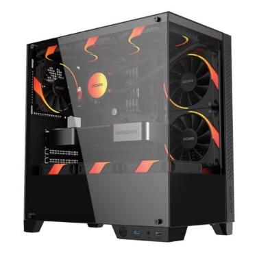 Imagem de PCYES Gabinete Gamer Forcefield Twr Black Vulcan - Gfftwrbv