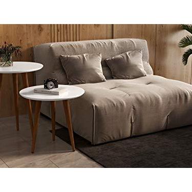 Imagem de jogo 2 mesas retrô pés palito, lateral e apoio havana - branco - Comprar Moveis Em Casa
