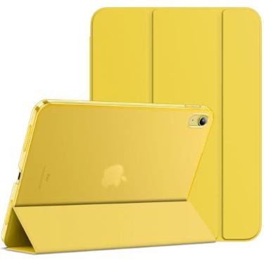 Imagem de JETech Capa Protetora para iPad (A16) 11.ª/10.ª Gen, Amarelo | Para 2025/2022 Modelo, Traseira Translúcida Fina, Suporte de Três Dobras, Ativação/Repouso Automático