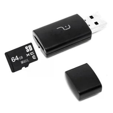 Imagem de Pen Drive 64GB Multi Mc164 2 Em 1 Leitor USB E Cartão De Memória Classe 10