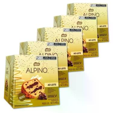 Imagem de Panettone Alpino Chocolate Kit 5 Chocotones Nestlé 450g