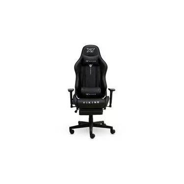 Imagem de Cadeira Gamer XT Racer Viking Series, Até 120kg, Com Almofadas e Apoio de Pés, Reclinável, Descanso de Braço 3D, Preto - XTR-018