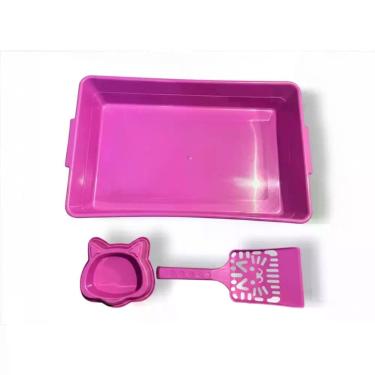 Imagem de Kit Higiênico para Gatos 3 em 1 - - Sem Marca, Rosa