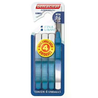 Imagem de Escova de Dente Interdental Cilíndrica Média 0.6mm Dentalclean com 4 U