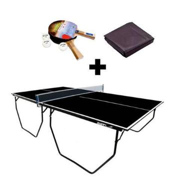 Imagem de MESA DE PING PONG COR PRETA C/ Rede e Rodinhas MDP 15mm 1087 KLOPF + K