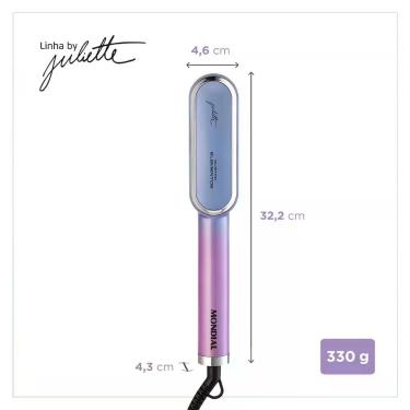 Imagem de Escova Alisadora Qu4tro Elementos By Juliette Ea-ju-03 Tecnologia Iônica Mondial Bivolt