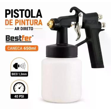 Imagem de Pistola Pintura Ar Direto Bestfer 650ml 1,3mm BFH2633