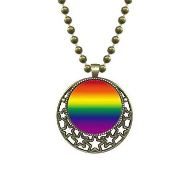 Imagem de DIYthinker Gradiente LGBT Rainbow Homo Pendant Star Necklace Moon Chain Jewelry