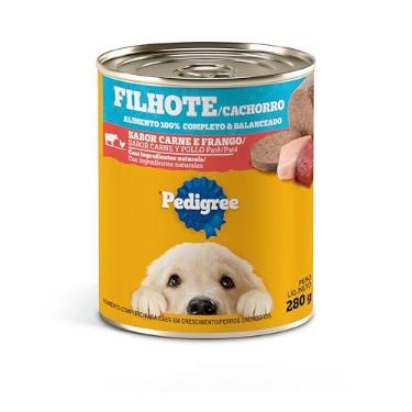 Imagem de Pack de Ração Úmida Pedigree Lata Patê de Carne e Frango para Cães Filhotes 280 g - 24 unidades