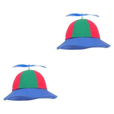 Imagem de LIOOBO 2 Unidades Chapéu De Pescador De Libélula De Bambu De Burro Chapéus Infantis Tampa Da Hélice Chapéu De Balde De Arco-íris Sol Infantil Pano Multicolorido Pai-filho Roupas