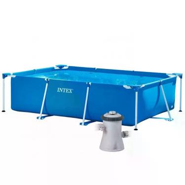 Imagem de Piscina Estrutural Retangular 2.282 Litros Com Filtro 220v Intex