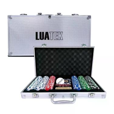 Imagem de Maleta De Poker Luatek 300 Fichas Coloridas 2 Bloco De Carta