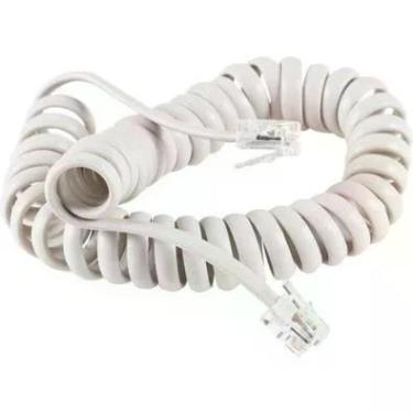 Imagem de Cabo Telefone Espiral Branco 1 Metro 018-0302 - Connect Pro.