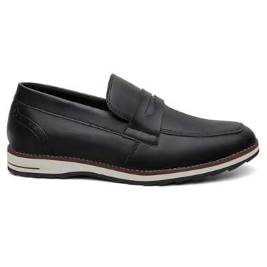 Imagem de Sapato Social Masculino Oxford Mocassim Vicerinne Preto Sem Cadarços Elegante Homem Urbano Casual Slip On (BR, Adulto, Numérico, 40)