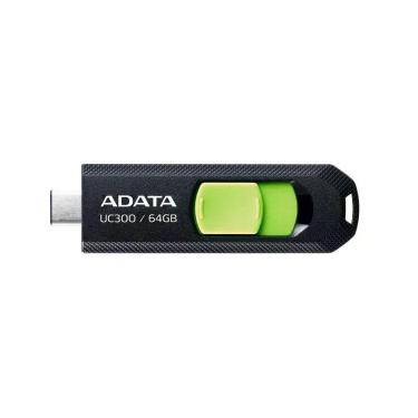 Imagem de Pen Drive 64GB ADATA UC300, USB 3.2, OTG, Dual Conector, Retrátil, Pre