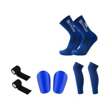 Imagem de Conjunto De Meias Antiderrapantes Para Futebol, Basquete Com Protetore