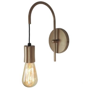 Imagem de Arandela Moderna Abajur de Parede - Luminária para Quarto e Cabeceira de Cama, Iluminação Suave LED Bivolt 110/220V, Design Minimalista para Decoração Contemporânea (Bronze,1)