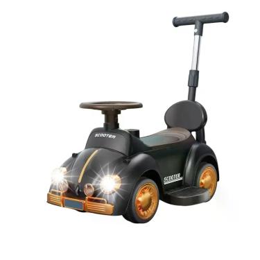Imagem de Carrinho fusca infantil com luzes e empurrador - Preto - Unitoys