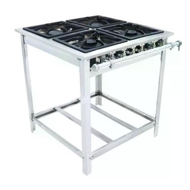 Imagem de Fogão Industrial a Gás Baixa Pressão Extra Inox Ei4d2e 4 Bocas 2 Duplas 30x30 Venâncio
