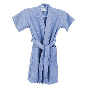 Imagem de ROUPÃO DE BANHO ATOALHADO INFANTIL 100% ALGODÃO AZUL Tam. 8