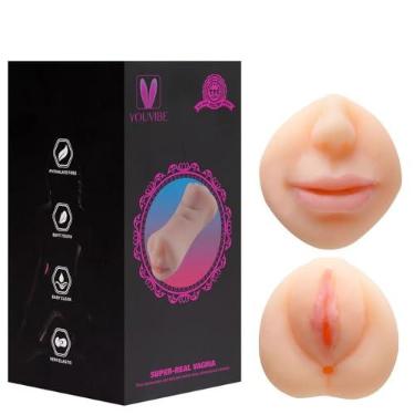 Imagem de Masturbador Duplo Boca e Vagina em Cyberskin Realistico