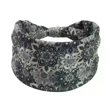 Imagem de Bandana Boho Mandala para Mulher - Faixa de Cabelo Elástica e Absorven