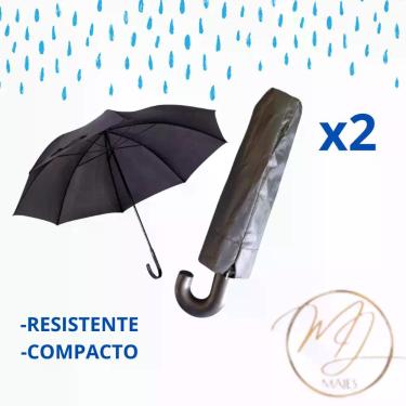 Imagem de 2 Guarda Chuva Sol Portátil Reforçado Cabo Curvado envio imediato