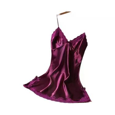 Imagem de Camisola Sexy Feminina de Renda e Seda - Lingerie para Noite de Núpcia