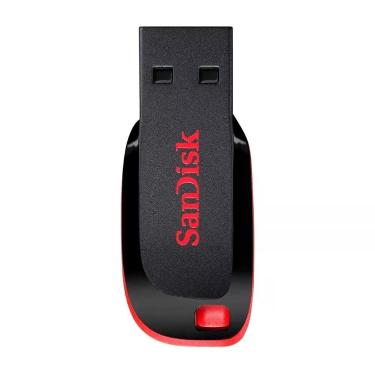 Imagem de Pendrive Sandisk Z50 Cruzer Blade 16GB USB 2.0 Compacto sem Tampa Preto e Vermelho