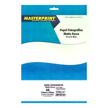 Imagem de Kit 2 Papel Fotográfico Fosco C/100 Folhas A4 230g Branco - Sem marca
