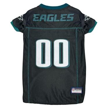 Imagem de NFL Philadelphia Eagles Color Rush Dog Jersey, tamanho: médio. Camiseta Color Rush, camisa legal e esportiva, melhor fantasia de jérsei de futebol para cães e gatos. Camisa de jérsei licenciada