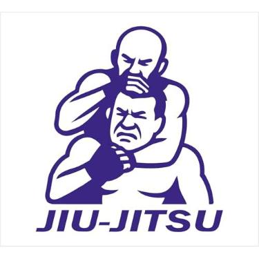 Imagem de Adesivo "Lutador Jiu - Jitsu" Arte Suave, BJJ, UFC, MMA, Tatame, Golpe M. Leao (AZUL MARINHO, 30x33 cm)