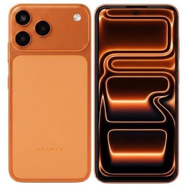 Imagem de URANYX A18 Pro Max S5 Edition Celular 4G 128GB 16GB RAM NFC - Laranja | Tela de 6,9" 120 Hz, câmera de 16 MP, bateria de 5.000 mAh, NFC e dual chip 4G