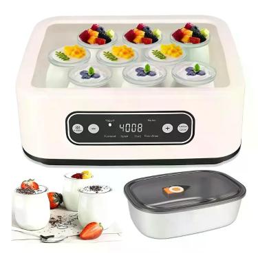 Imagem de Iogurteira Automática Elétrica 110V com 9 Potes de Vidro Iogurte Casei