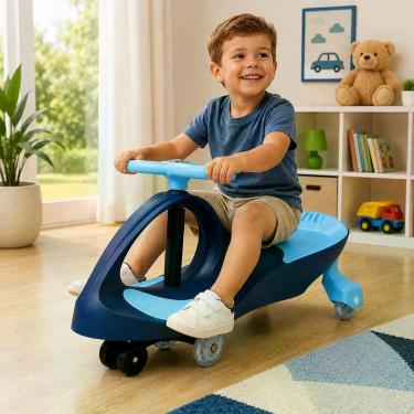 Imagem de Carrinho Infantil Super Car Giratório sem Pedais Azul 100KG