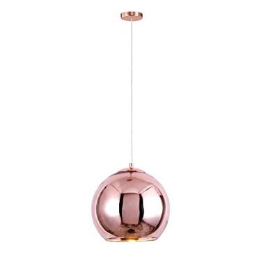 Imagem de Luminária Pendente 40cm Globo Vidro Bola Dixon Led Teto Espelhada Rose Gold Gimpo MH601-40RG