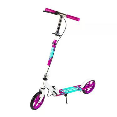 Imagem de Patinete Infantil Branco Dobrável Rodas Grandes e Pezinho - UNITOYS