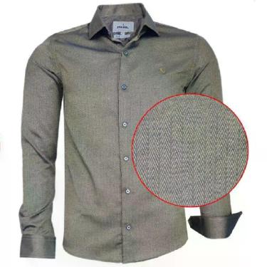 Imagem de Camisa Social Slim Com elastano Original Amil Gold, Gold, 3