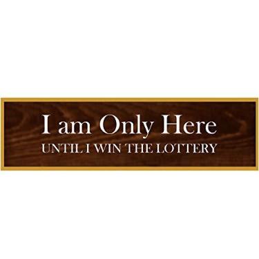 Imagem de Imprue Placa de identificação de mesa - presente de escritório engraçado - plástico, 5 x 20 cm, estilo I Am Only Here