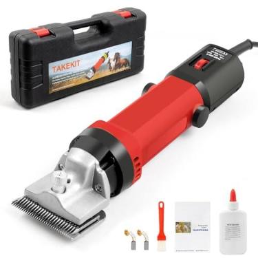 Imagem de TAKEKIT Kit De Tosquiadeira Elétrica Profissional Para Animais, Para Cavalos, Equinos, Cabras, Pôneis, Gado E Animais De Pelagem Grande E Grossa, 6 Velocidades, Grande Aparador De Corte De Cabelo Para