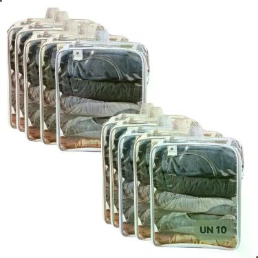 Imagem de Kit 10 Organizadores Roupas PVC bubag Tamanho M