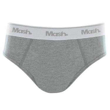 Imagem de Cueca Slip Mash Masculina Algodão Lisa Infantil, P, Cinza mescla claro