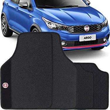 Imagem de Jogo de Tapete Borracha Pvc Universal Fiat Argo 2018 19 Preto Bordado Carpete Antiderrapante Impermeável