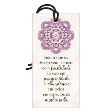 Imagem de Placa Decorativa Mini 7x14 Tag Decorativa Mandala e Mantra de Prosperidade