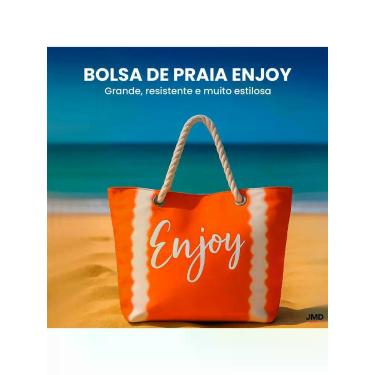 Imagem de Kit Praia Completo Bolsa + Necessaire + Manta Estampa Enjoy - Jdmazine