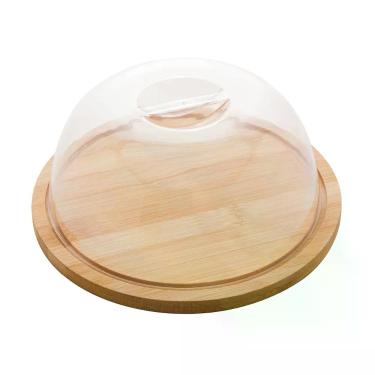 Imagem de Porta-Queijo Queijeira Redonda Com Tampa Ecokitchen e Base Bambu - LYO