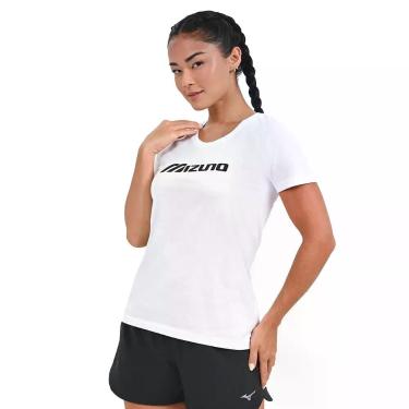 Imagem de Camiseta Casual Feminina Mizuno Basic Run, GG, Branco