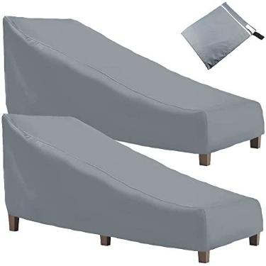 Imagem de Capa para espreguiçadeira de pátio cinza Skyour impermeável resistente capa para poltrona reclinável ao ar livre resistente a rasgos UV banco de piscina chaise longue capas para móveis para jardim (2)