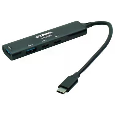 Imagem de Hub USB-C 3.1 Satellite A-HUBC59 com 4 Portas 2 USB 3.0 e 2 USB-C Fêmea Preto