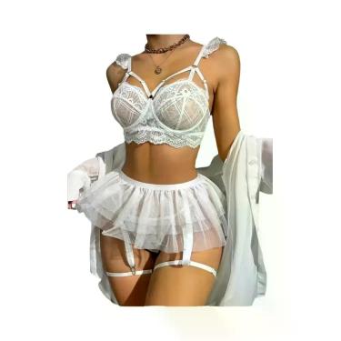 Imagem de Conjunto De Sutiã De Renda Transparente Sexy, Lingerie Fina, Roupa Ínt